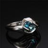 Новый индивидуальный дизайн женских колец с круглыми небесно-голубыми циркониями в стиле хип-хоп, крутые кольца, модные украшения для женщин