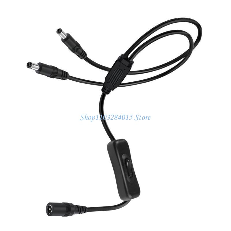 R6FF Y Splitter Cable 5.5x2.1mm/5.5x2.5mm 1 Female to 2 Male Power Adapter Line Connectors Cord Wire for Routers Speaker