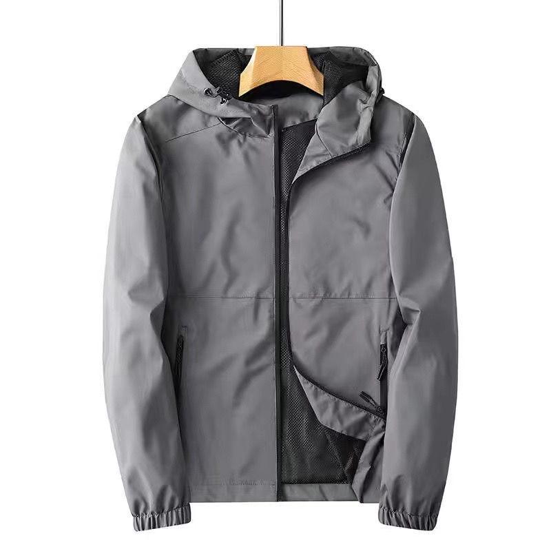 Мужская демисезонная куртка-ветровка для активного отдыха - Дышащая, быстросохнущая, эластичная, свободного кроя куртка с капюшоном для повседневной носки