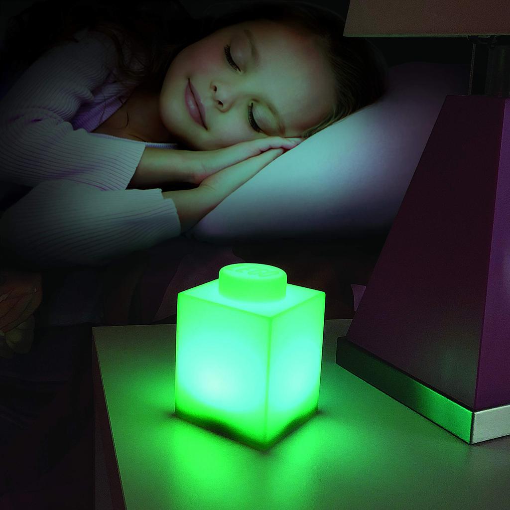 IQ Iconic 1x1 Форма блока Лего Мягкий силиконовый сенсорный ночник 8 цветов меняющийся ночник настольная лампа Безопасный для маленьких детей (зеленый)