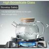 1000ml Heat Resistant Glass Herbal Teapot Glass Jug with Bamboo Lid