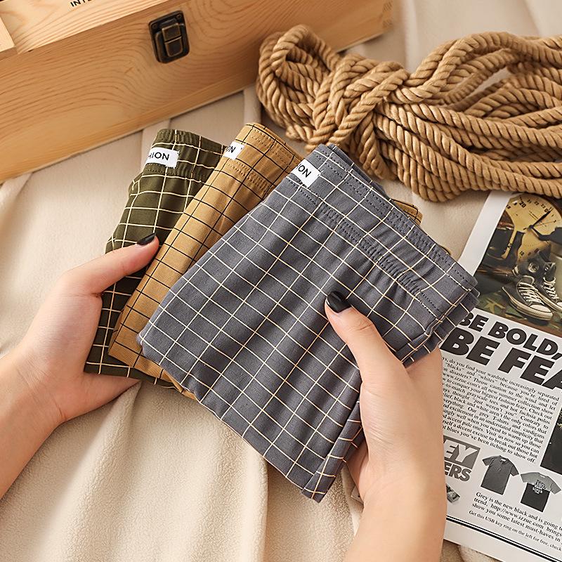 Мужские клетчатые боксеры из чистого хлопка: Удобное, свободное и дышащее нижнее белье