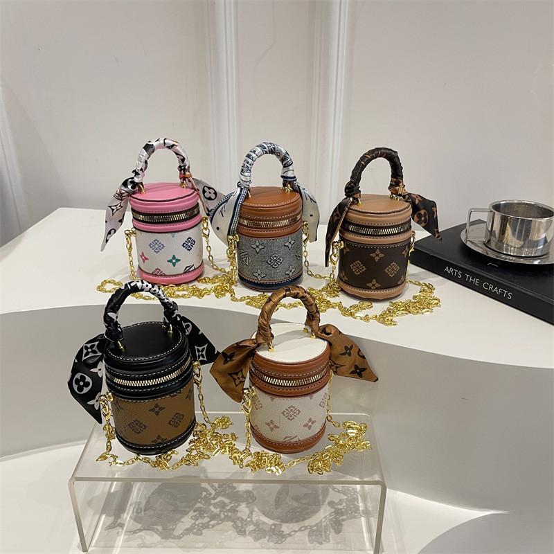 Printed Shape Cylindrical Single Shoulder Crossbody Bag For School Play And