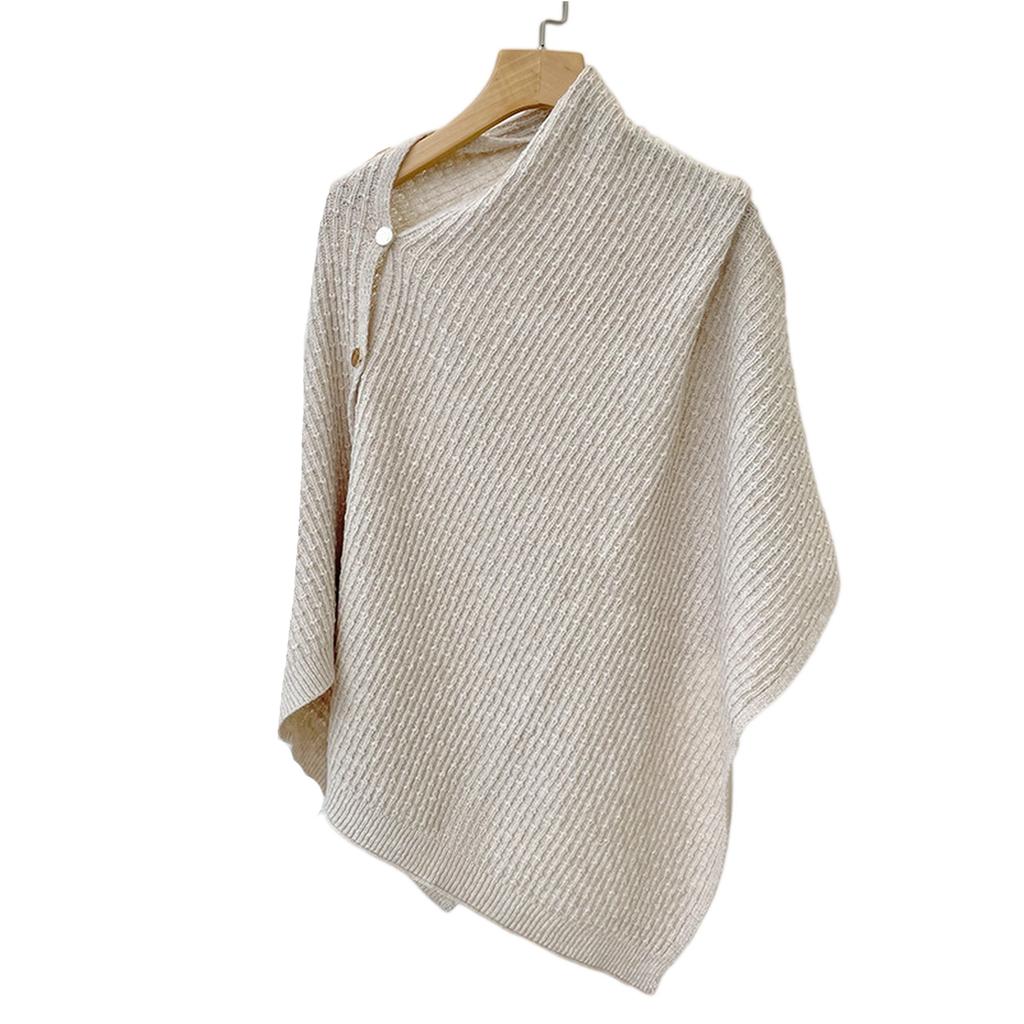 Женская модная вязаная шаль-накидка с пряжкой, клетчатый шарф из пряжи, женская универсальная теплая шаль полотняного переплетения