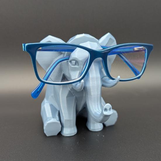 Bedroom Decorative Piece Elephant Shape Glasses Frame, 3D Printed Hand Carved Living Room Ornament Holder, for Home Office Desk Intricately Decor