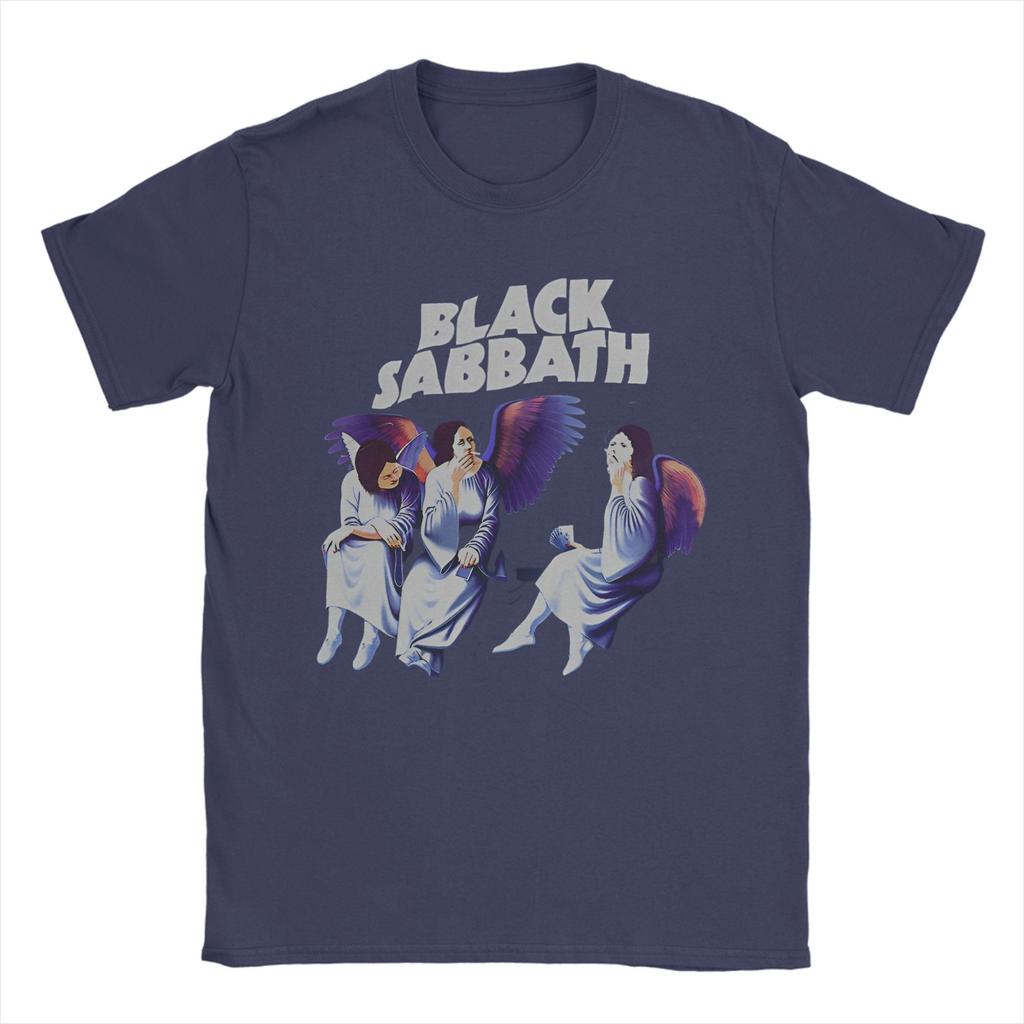 Мужские футболки Black Sabbath Heaven And Hell, хлопковые футболки, пляжный уличный стиль, футболка с коротким рукавом, с круглым вырезом, свободная футболка, большие размеры