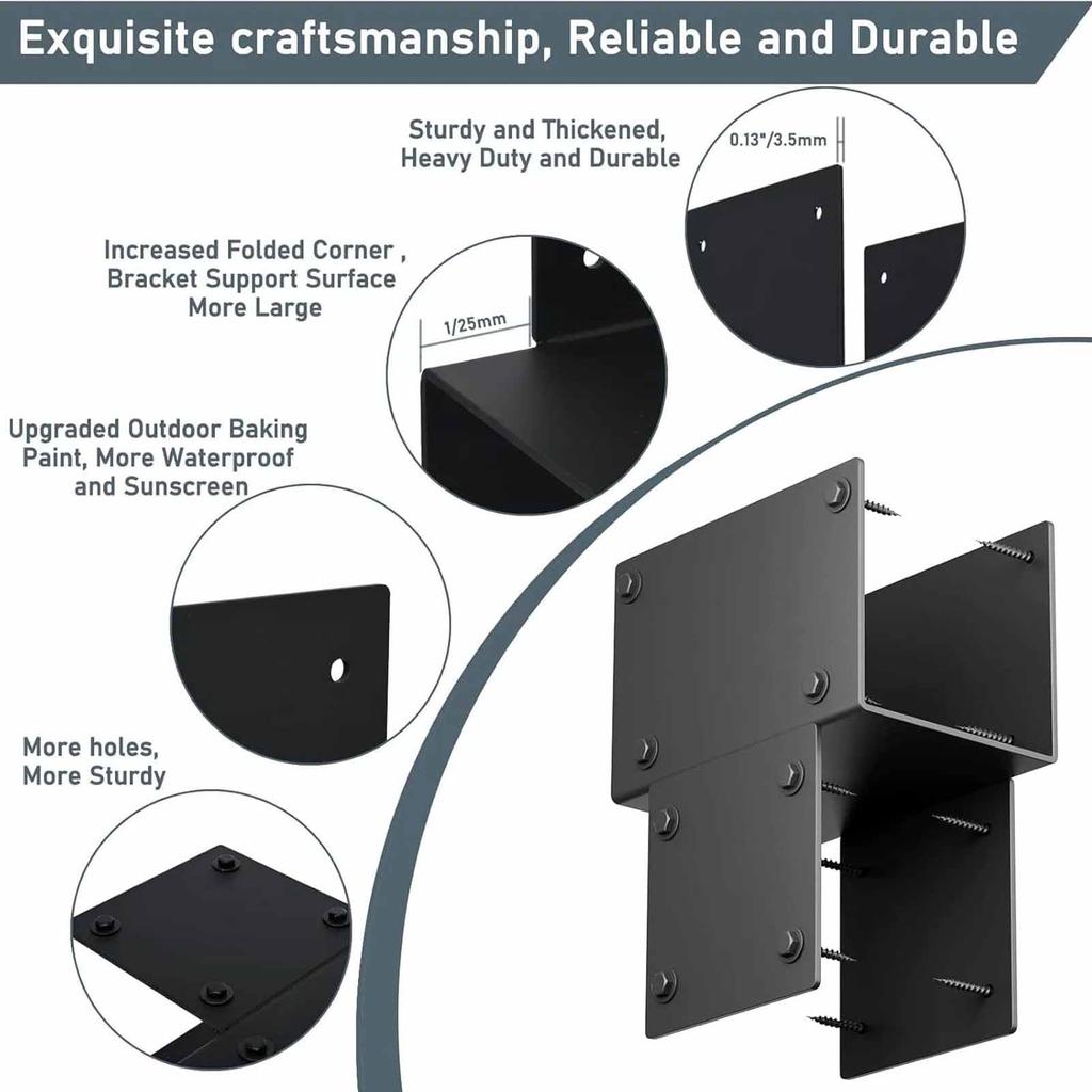 Pavilion Column Connection Kit – Iron Cap , Crossbar Beams & Anchor Parts for Pavilion Construction
