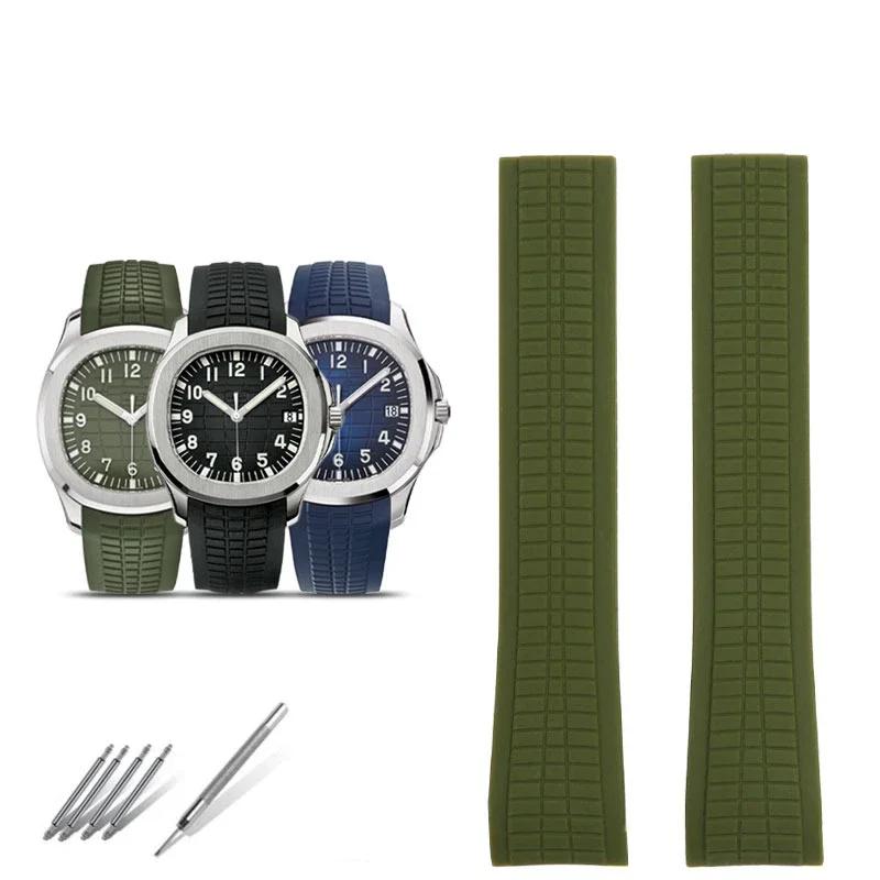 Силиконовый ремешок для часов PP Patek Philippe Grenade AQUANAUT Серии 5167A/5168G Аксессуары для ремешка 21 мм