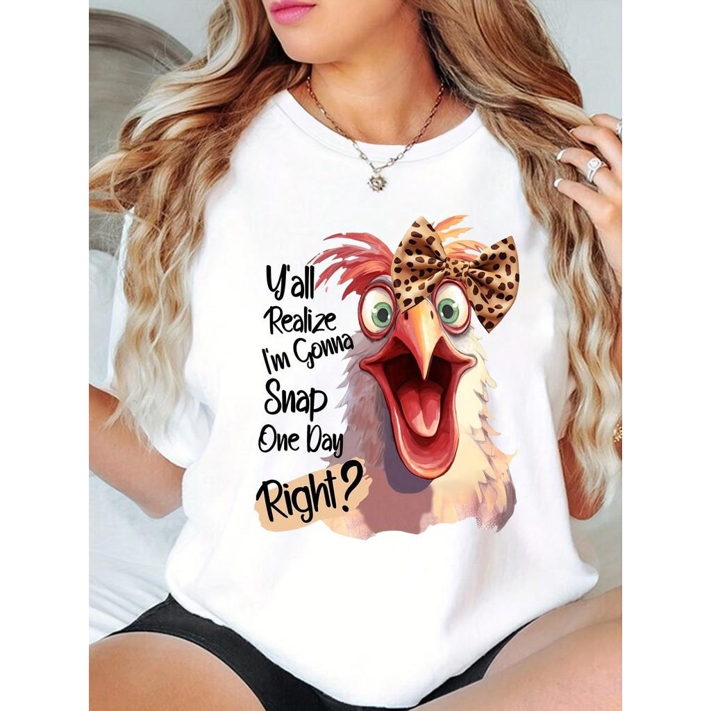 Женская хлопковая повседневная футболка, короткий рукав, круглый вырез, принт с кулинарным узором, трикотажное полотно, комфорт в любое время года, дизайн с буквенным узором