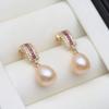 Серьги-гвоздики из серебра 925 пробы с жемчугом для свадьбы, женские, винтажные, из натурального жемчуга, ювелирное изделие, подарок жене, девушке на день рождения, белые, розовые