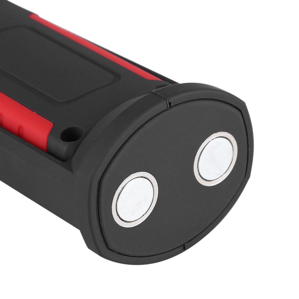 3W Rechargeable COB LED Flashlight Camping Emergency Work Light with Magnetic Stand Red