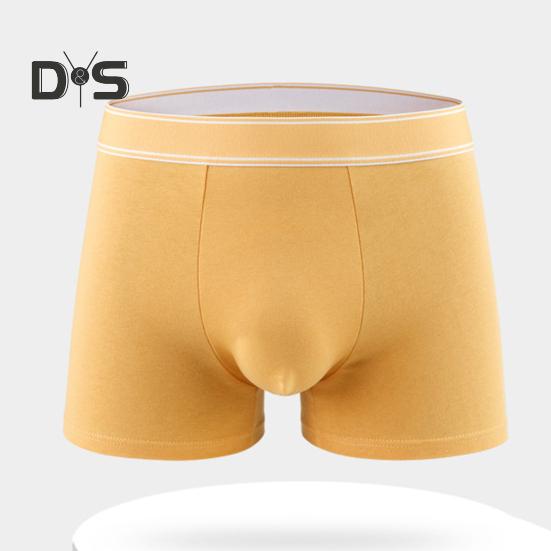 Мужские трусы-боксеры из мягкого хлопка, влагоотводящие, дышащие, однотонные, с широким эластичным поясом