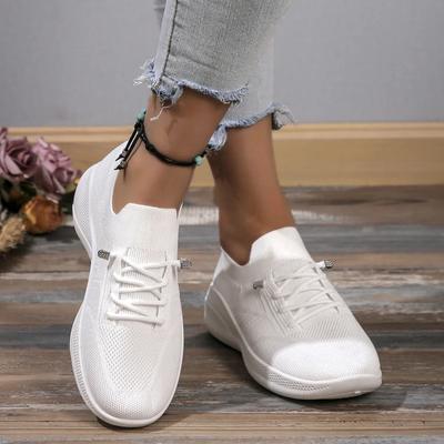Мода 2024 года, женская спортивная обувь, весна/осень, низкий каблук, удобная сетчатая обувь на шнуровке, женская обувь высокого качества, женская вулканизированная обувь