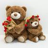 Rose Bear Teddy Bear with Hat, Flower Holding Plush Toy, Valentine's Day Birthday Gift for Girlfriend Women
