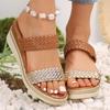 Foreign Trade Large Size Wedge Sandals Women's Summer New Fish Mouth Thick Bottom Bohemian Beach Cool Slippers Wholesale