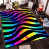 Colorful Abstract Wave Design Carpet with Vibrant Rainbow Stripes Suitable for use as an anti-slip for living room bedroom sofas