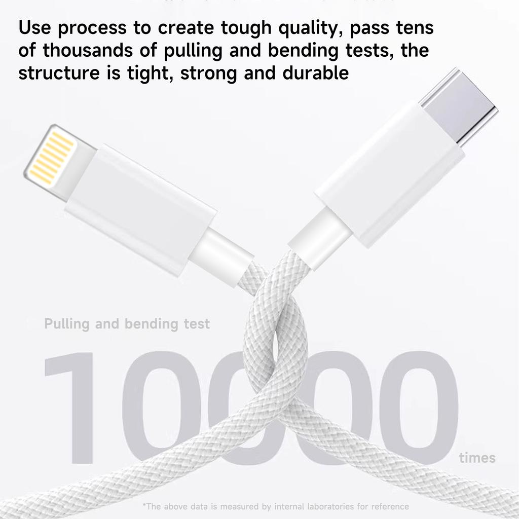 Высококачественный нейлоновый плетеный кабель быстрой зарядки PD для iPhone 13 14 Pro Max 11 12 mini X XR XS Max 7 8 Plus