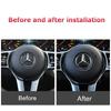Carbon Fiber Car Steering Wheel Cover Stickers Auto Decorative Decals for Mercedes Benz New B/C/E Class A Class C200L GLC GLK