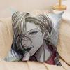 Подушка с принтом аниме Bungo S-Stray Dogs, шелковистый короткий плюш, скрытая молния, пылезащитный чехол для диванной подушки, для домашнего декора