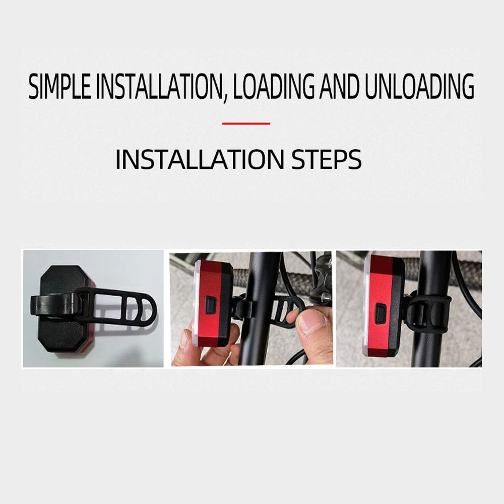 USB перезаряжаемый велосипедный фонарь, передний и задний велосипедный фонарь, водонепроницаемый предупредительный сигнал безопасности с 4