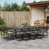 VidaXL 13 Pcs Garden Dining Set Cushions Black Wicker, Outdoor Dining Set, Dining Furniture 3295015