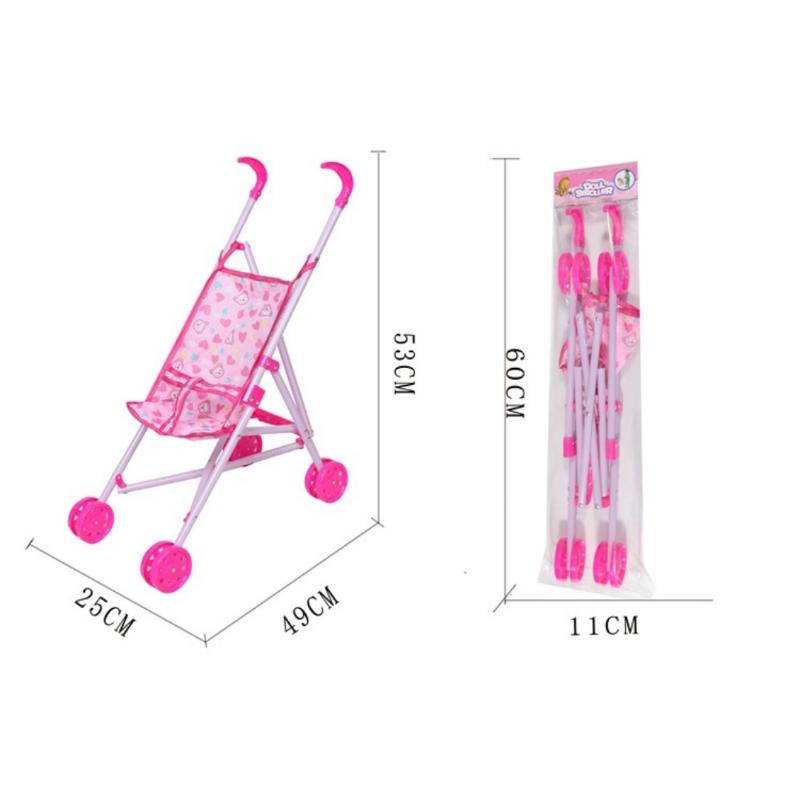 1 шт. Прочная интерактивная кукольная коляска, устойчивая детская коляска с Т-образным ремнем, игрушка-коляска для куклы, аксессуары для куклы для ролевых игр