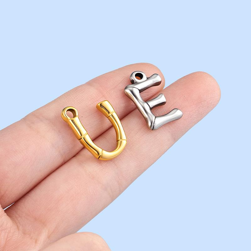 Подвеска-буква из нержавеющей стали с покрытием 18 карат для DIY ожерелья и браслета - Унисекс Декоративный аксессуар