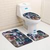 Рождественский коврик для ванной, туалетный трехпредметный набор