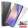 Прозрачный 360-градусный двойной передний задний чехол для Samsung Galaxy A05 A05S A15 A25 A35 A55 A04S A14 A24 A34 A54 5G 4G S23 S24 Ultra Plus FE силиконовый чехол
