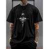 Men's Vintage Compass Print Short Sleeve Crew Neck Casual Sports Thin  Summer Spring T-shirt