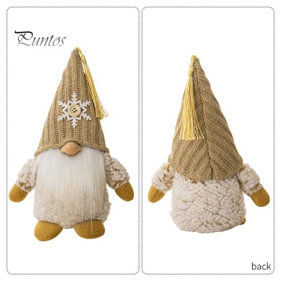 Рождественская кукла-гном, вязаная заостренная шапка ручной работы, снежинка, дерево, полная борода, милый настольный безликий гном, фаршированное украшение, товары для вечеринок, подарок