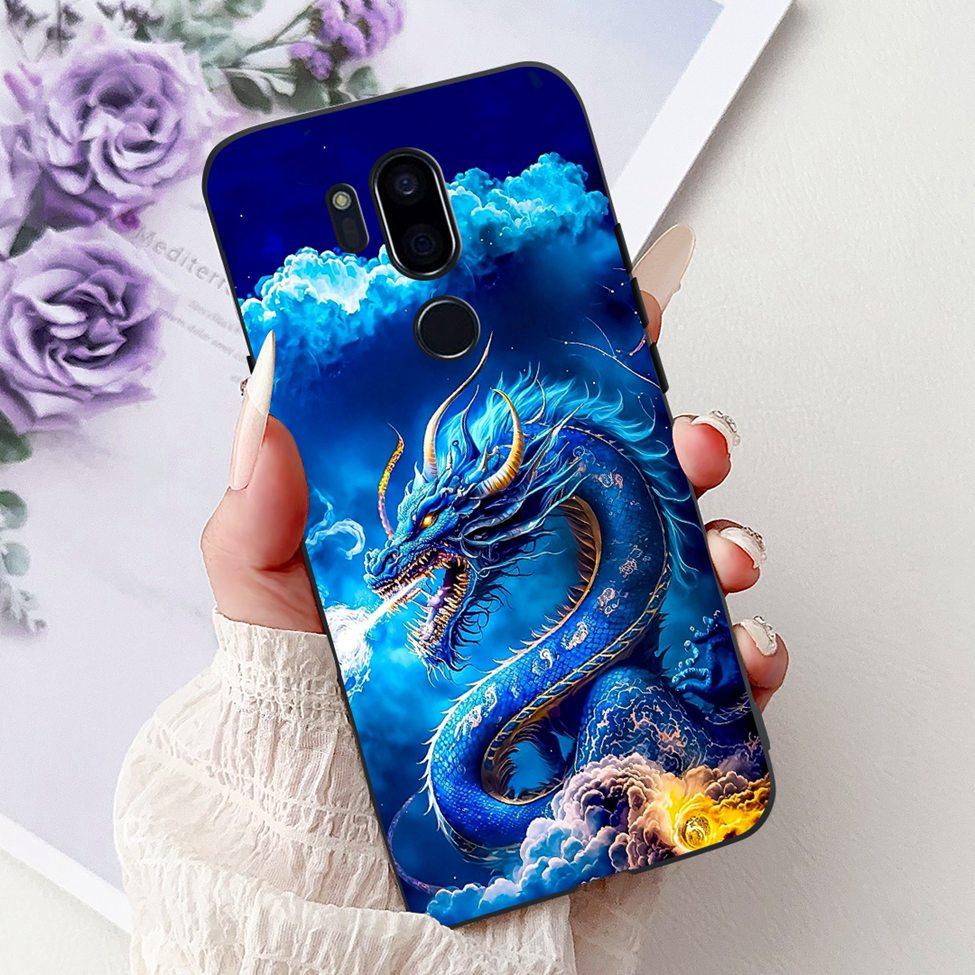 Чехол для LG G7 ThinQ Черный Силикон Милый Кот Модные Цветы Крутая Расписная Задняя Крышка Для Телефона LG G7ThinQ LMG710EM