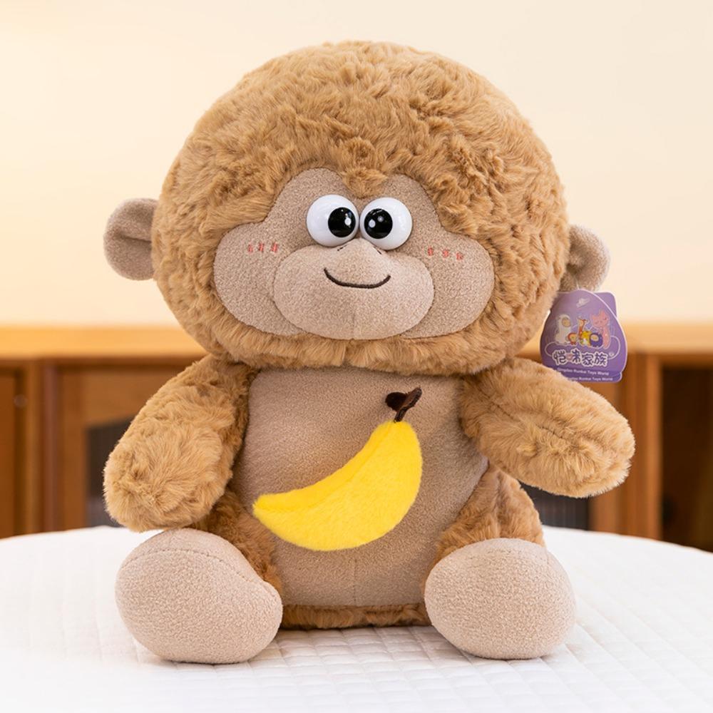 Super Soft Plush Monkey Toy Pull-out Banana Monkey Stuffed Animals  Car Decor