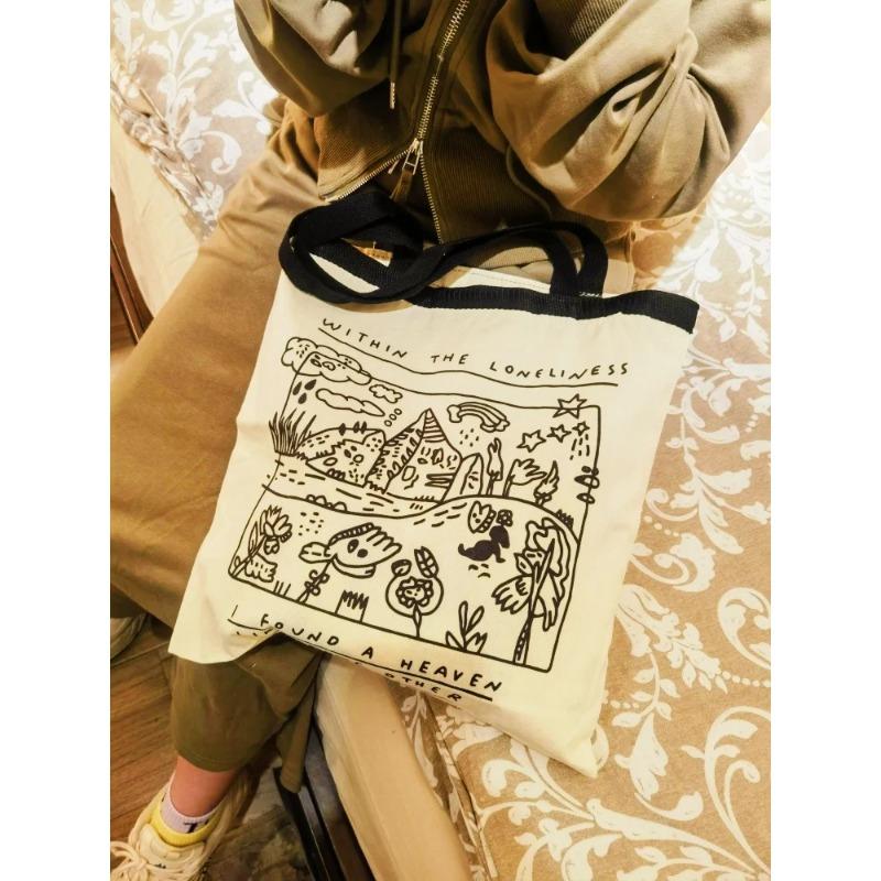 Холщовая сумка Ins плечо большой емкости Forest Handbag сумка для покупок