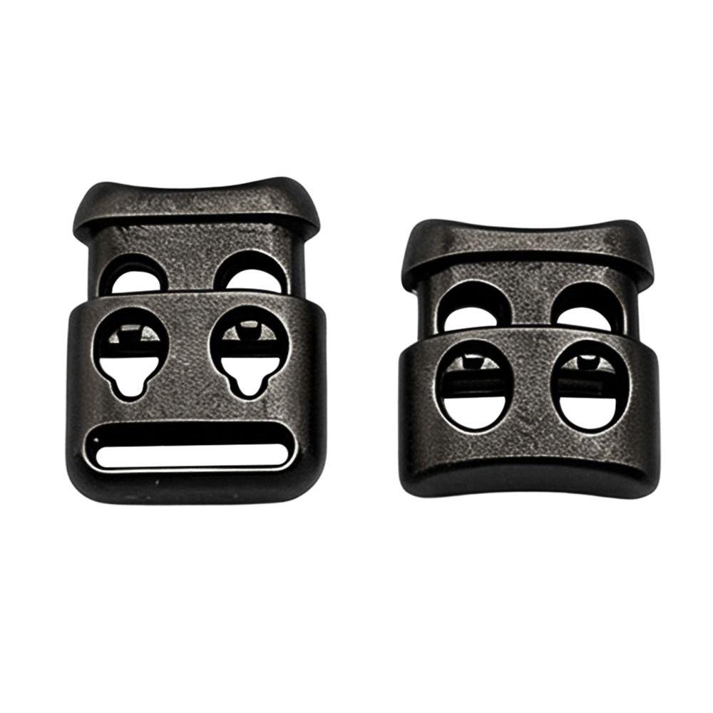 10pcs Plastic Rope Clamp Cord Lock Stopper Black Run Sports Clips for Lanyard Chest Tag