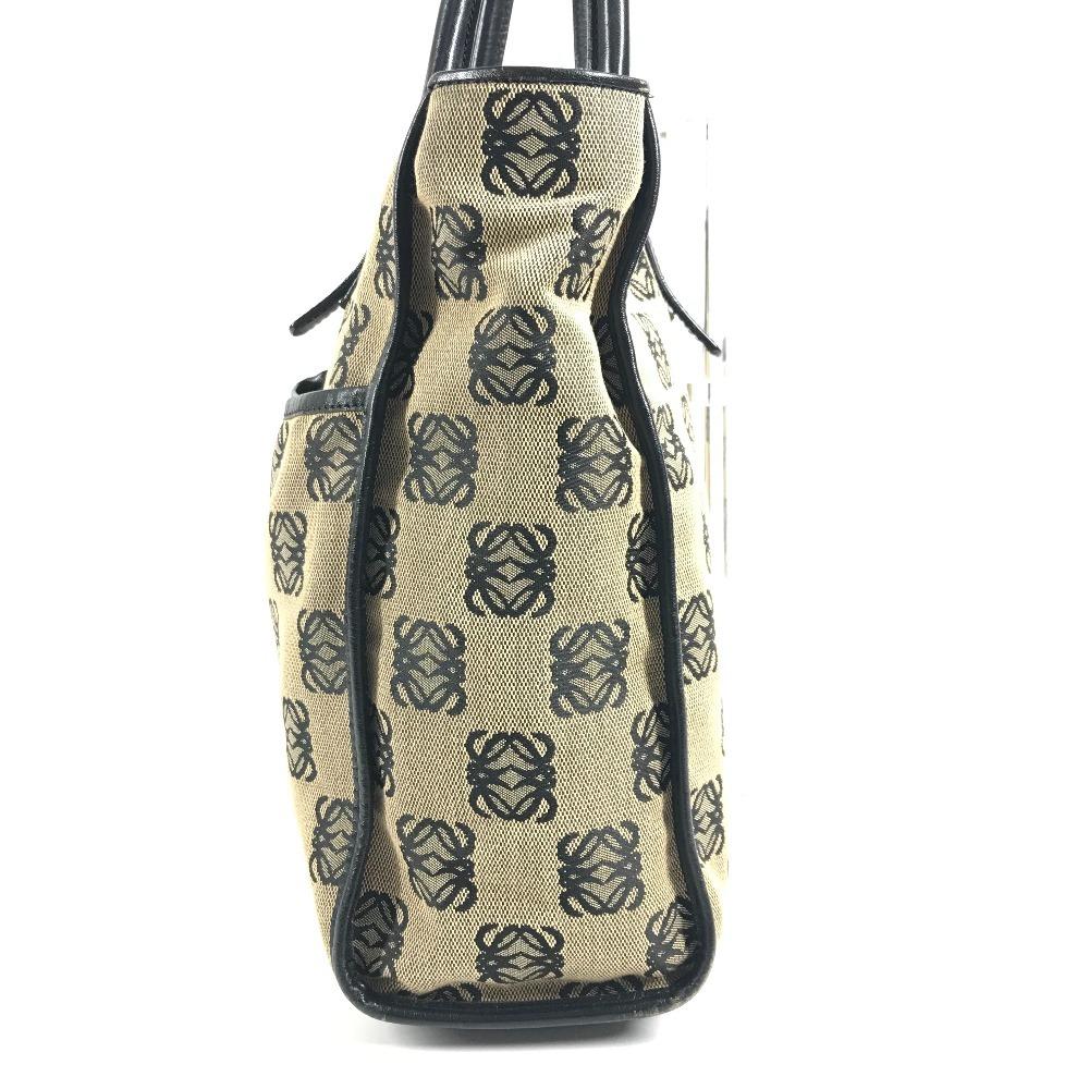 LOEWE Anagram logo Hand Bag Bag Tote Bag Business bag Leather/Canvas Black