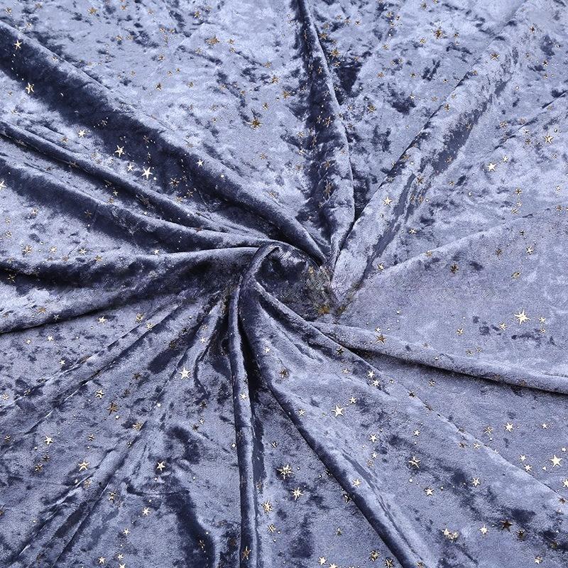 1 метр Эластичная бархатная ткань с узором звезд, Алмазный флис, Эластичная рождественская ткань для шитья своими руками, Рождественские украшения