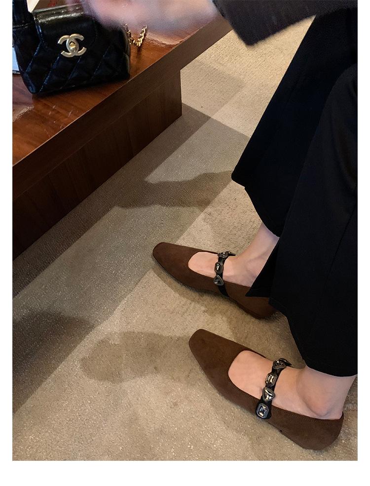 Версия из овчины~ Французские кожаные туфли с леопардовым принтом, туфли Мэри Джейн, женские туфли-лодочки со стразами, балетки, женская обувь