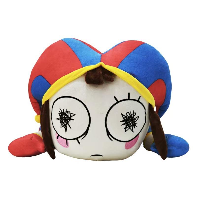 New Big Pomni Plush Toy Clown Monster Soft Stuffed Doll Circus Animation Surrounding Youth Male PP Cotton Material