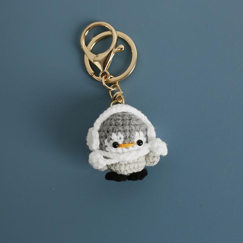 Cartoon Animal Doll Series Crochet Keychain Knitted Rabbit Keychain Cute Bear Keyring For Bag Pendant Custom Accessory