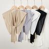 Korean Knit Shawl Solid Female Blouse Shoulders Fake Collar Cape Knitted Scarf Solid Color Neck Guard Scarve For Women