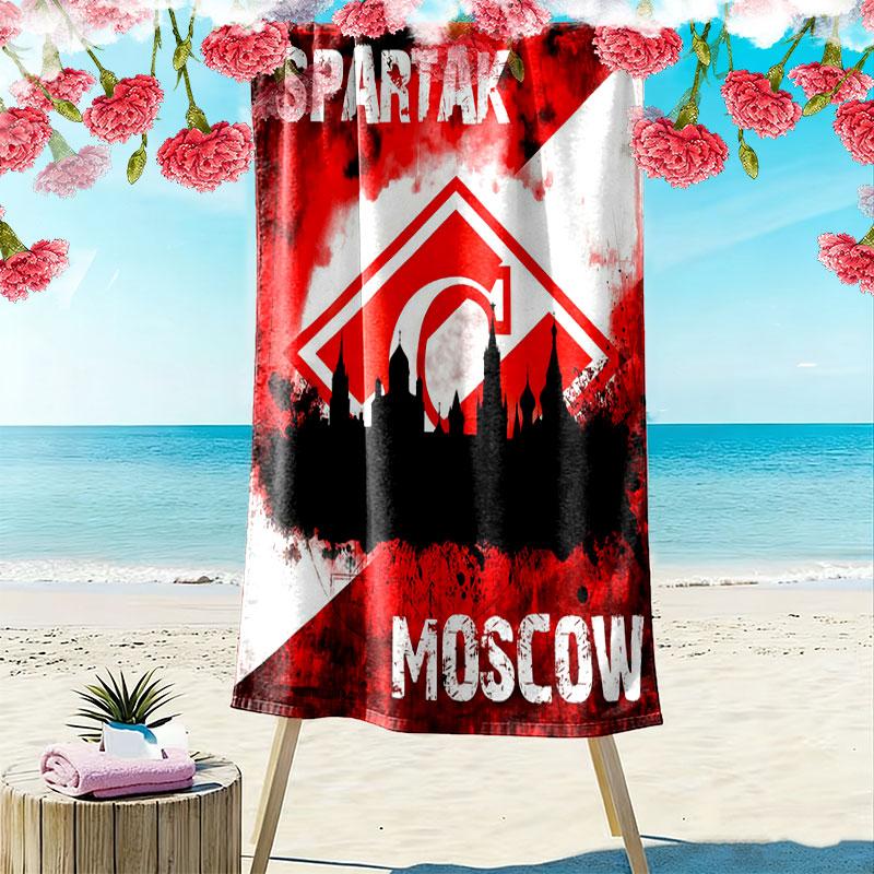 Пляжное полотенце «Спартак Москва» с принтом, большое, мягкое, быстросохнущее, для пляжа, кемпинга, плавания