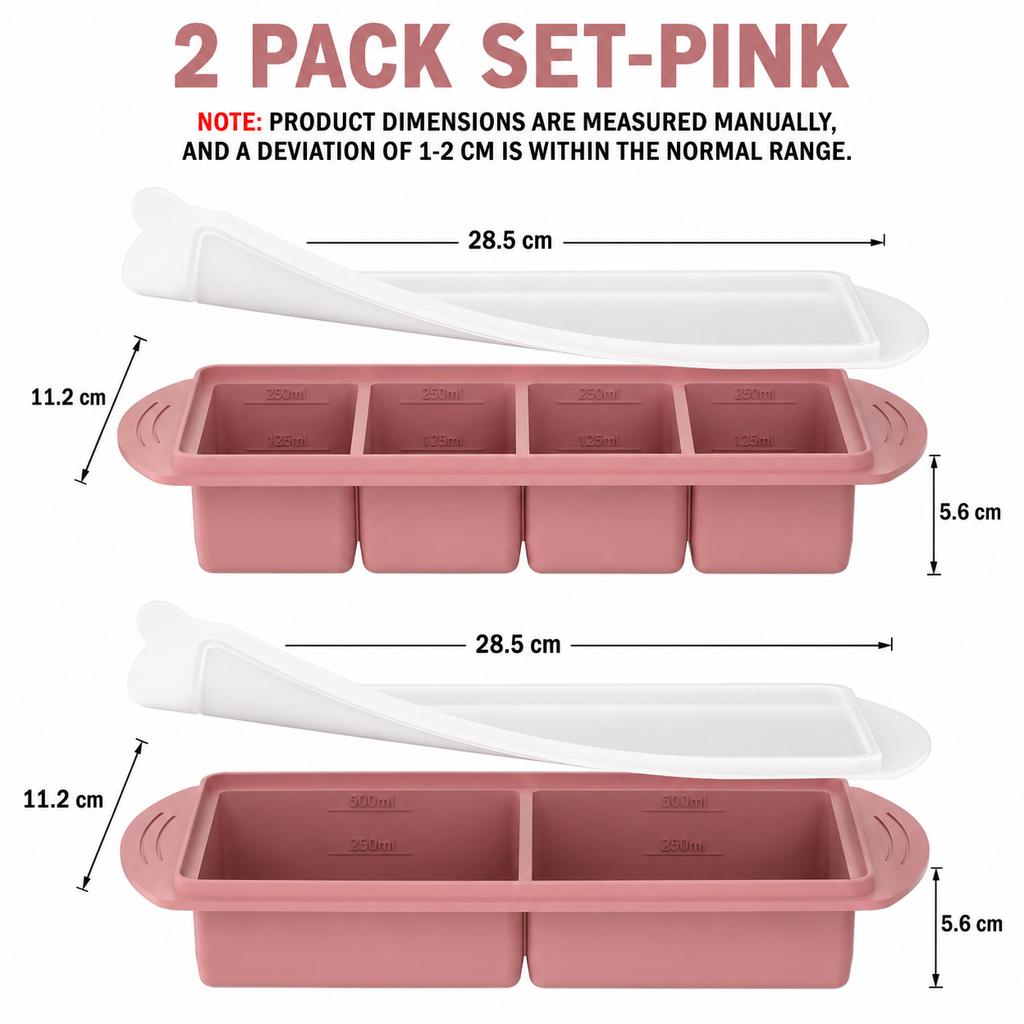 2/3 PACK Set Silicone Food Freezing Tray Large Soup Freezer Containers With Lid 2/4/6 Compartment Easy Release Meal Prep Mold