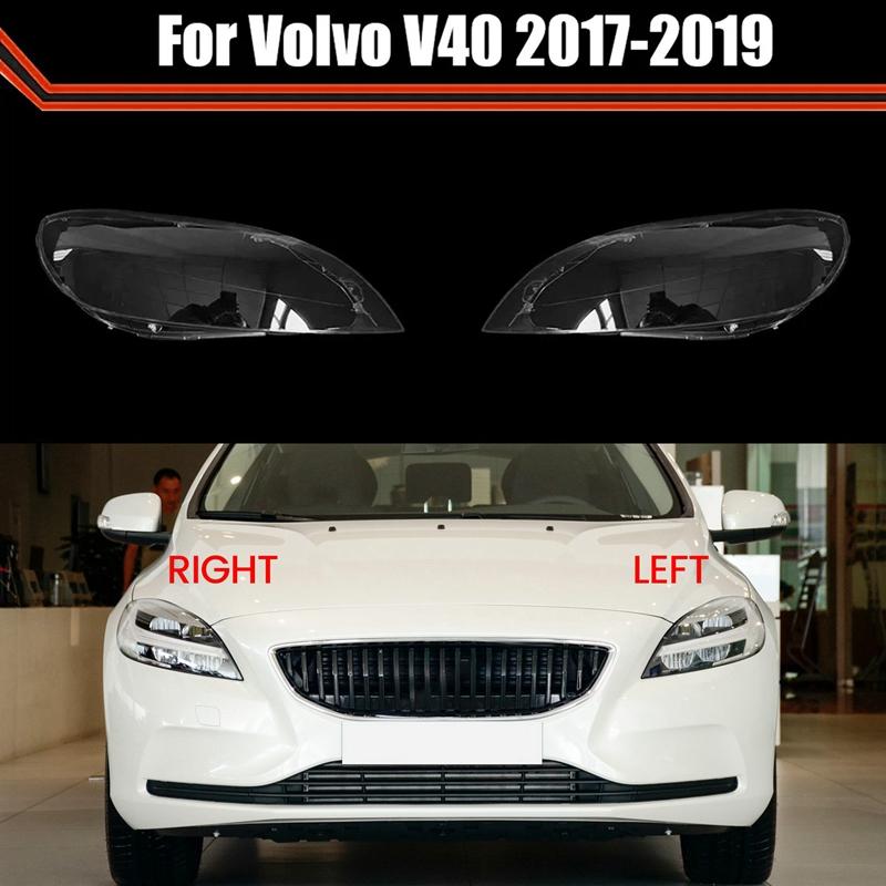 For Volvo V40 2017-2019 Transparent Lampshade Head Light Lamp Cover Glasses Lamp Shade Headlight Shell Cover Lens Left Parts