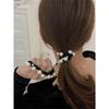2-piece Set of New Headbands, Simple Imitation Pearl Hair Rings, Large Intestine Rings, Temperament, High Elastic Hair Ropes