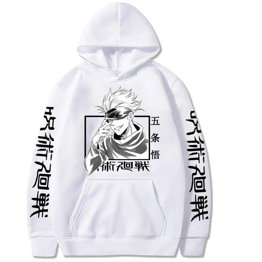 Anime Jujutsu Kaisen Satoru Gojo Print Hooded Men Women Hoodies High Quality Oversized Sweatshirt Harajuku Comfortable Unisex Pullover