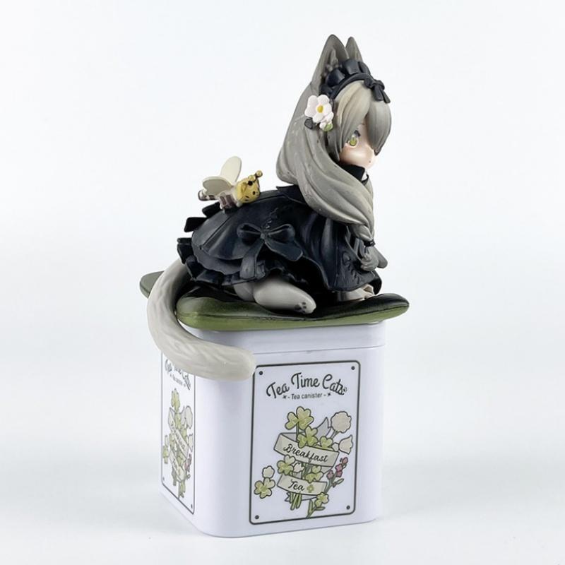 Кот в стиле аниме «Чаепитие» Q-версия, статуэтка звезды Рибозы, коллекционная фигурка, модель, украшения, игрушка, подарки
