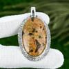 Oval Bauxite Gemstone Daughter Wedding Engagement Elegant New Pendant 925 Silver