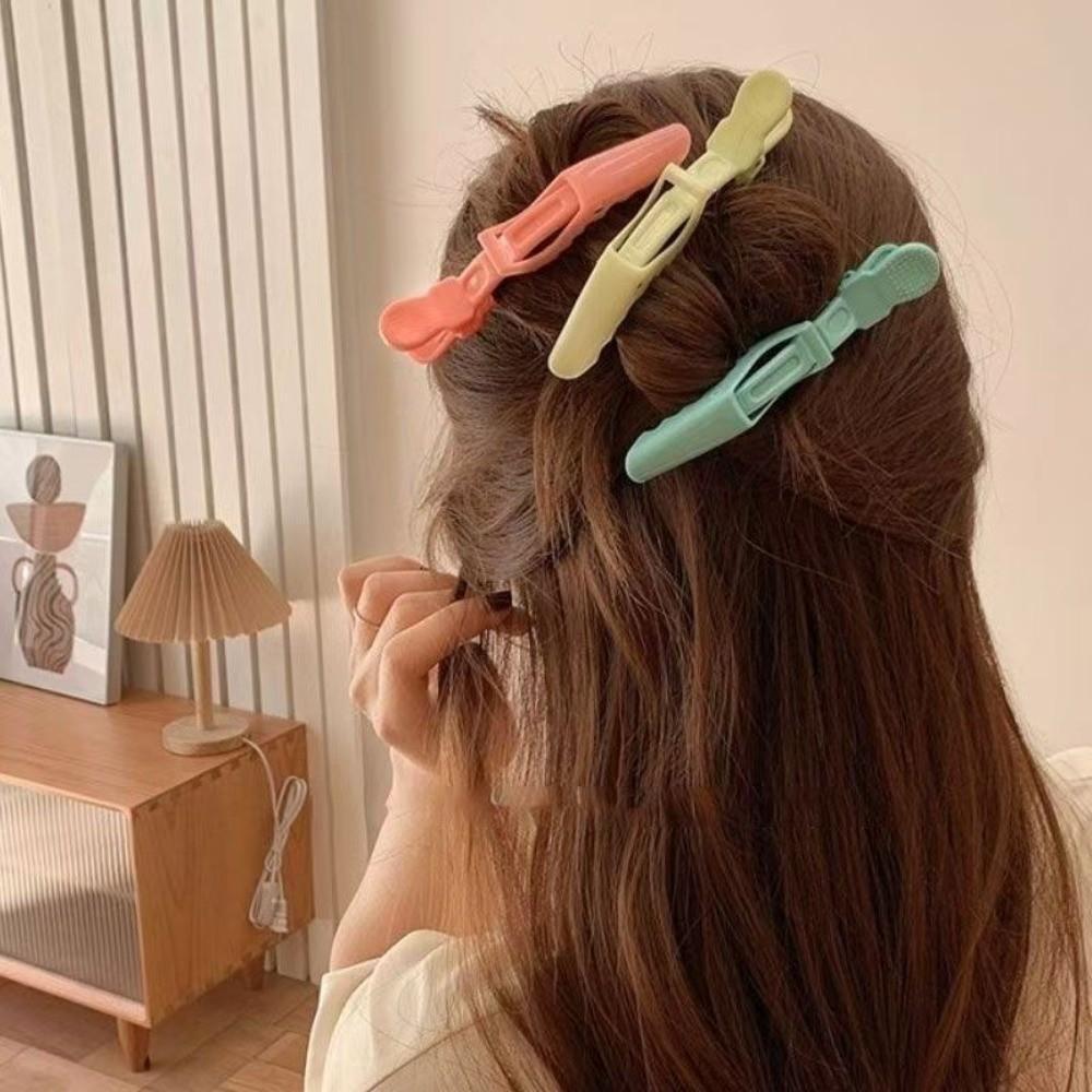 6Pcs Professional Alligator Hair Clips Black Plastic Hair Claws  Hair Barber Accessories