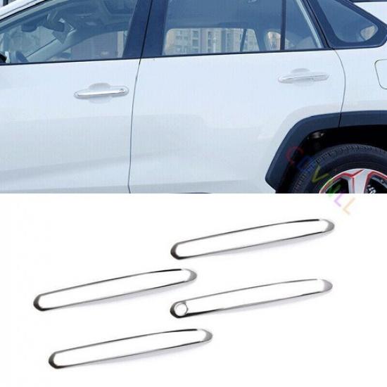 For Toyota RAV4 2019-23 Chrome Accessories Outer Door Handle Cover Trim Sticker